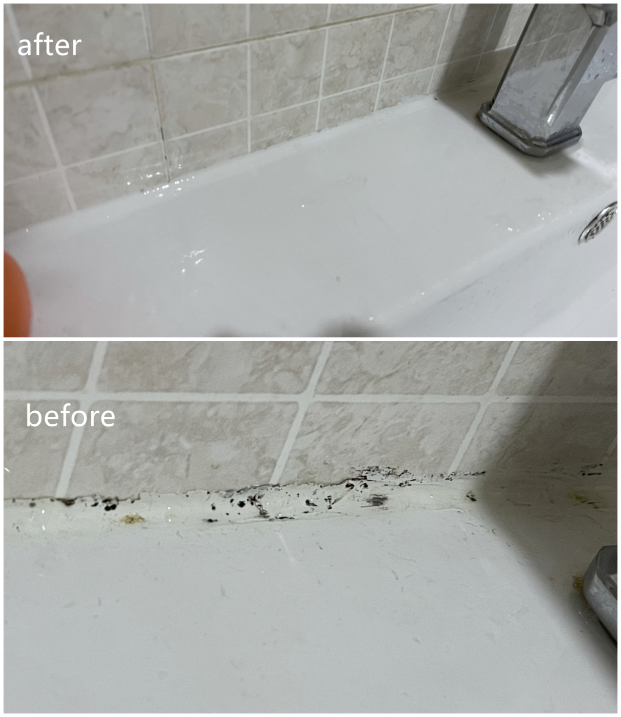 除霉啫喱真的是值得无限回购的好物,涂在密封胶发霉处,静置一晚,第二