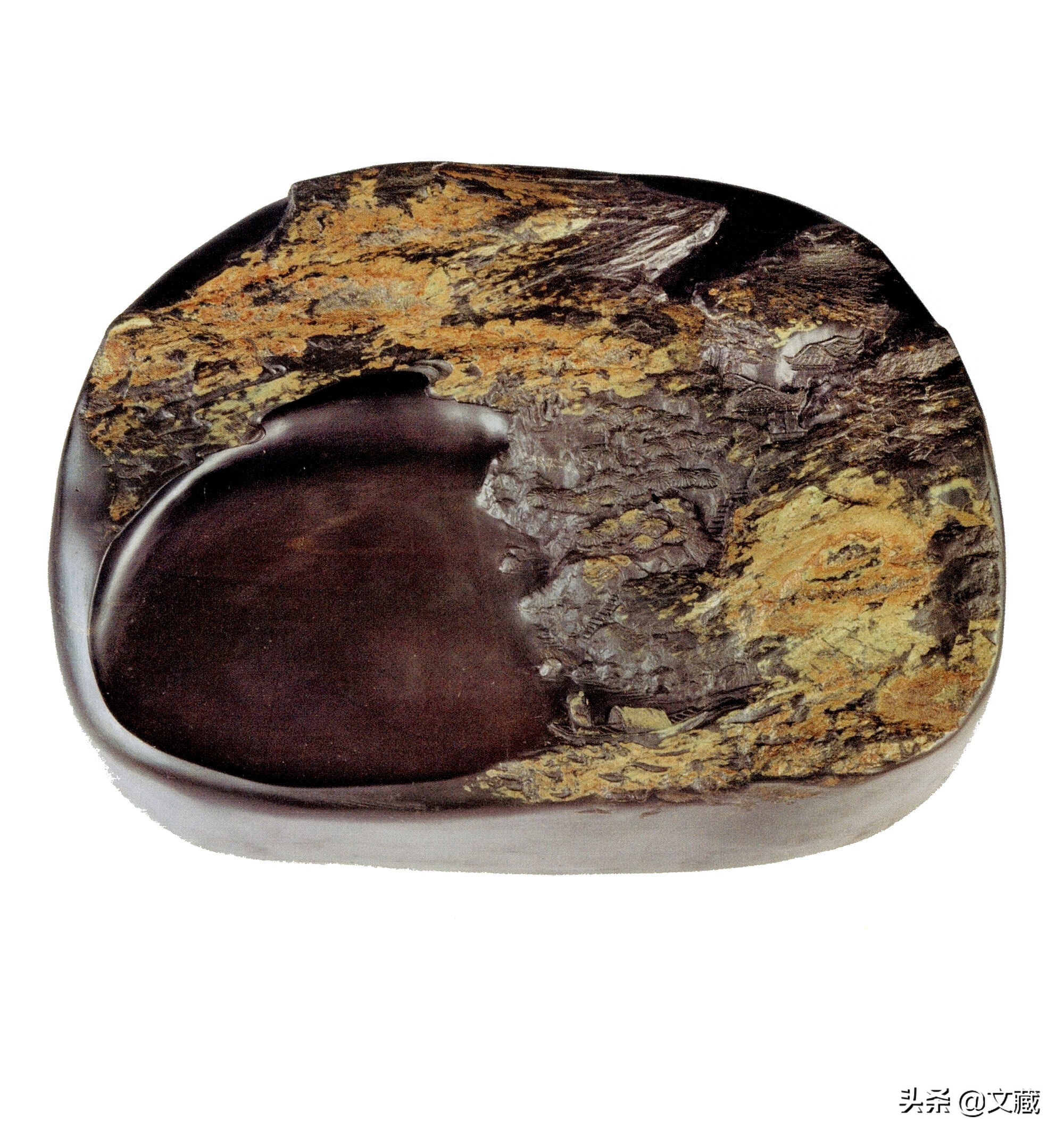 他花光存款,借债收藏,终于得到现代砚雕大师黎铿的星湖春晓砚