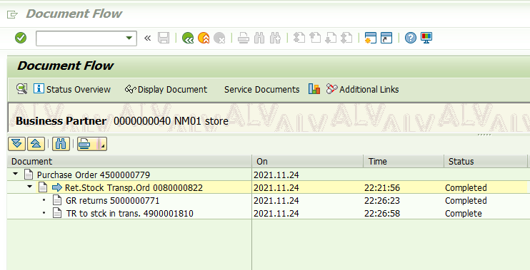 SAP MM UB类型的退货STO流程简述