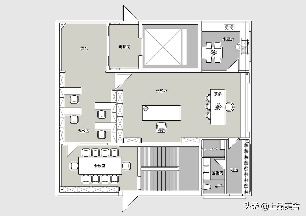 不顾公司集体反对，坚持办公室只买不租，装现代风，办公氛围很好