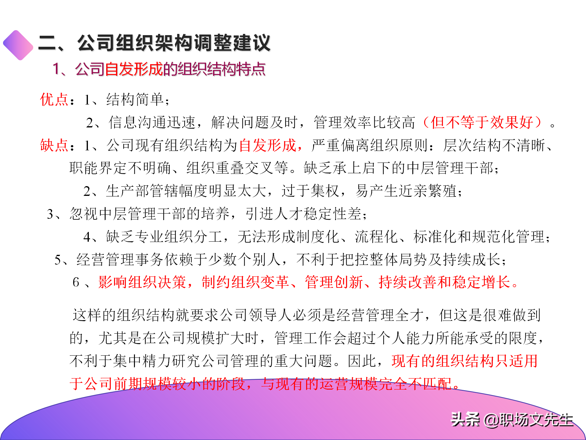公司组织结构分析及解决思路，40页组织架构与岗位职责分析报告