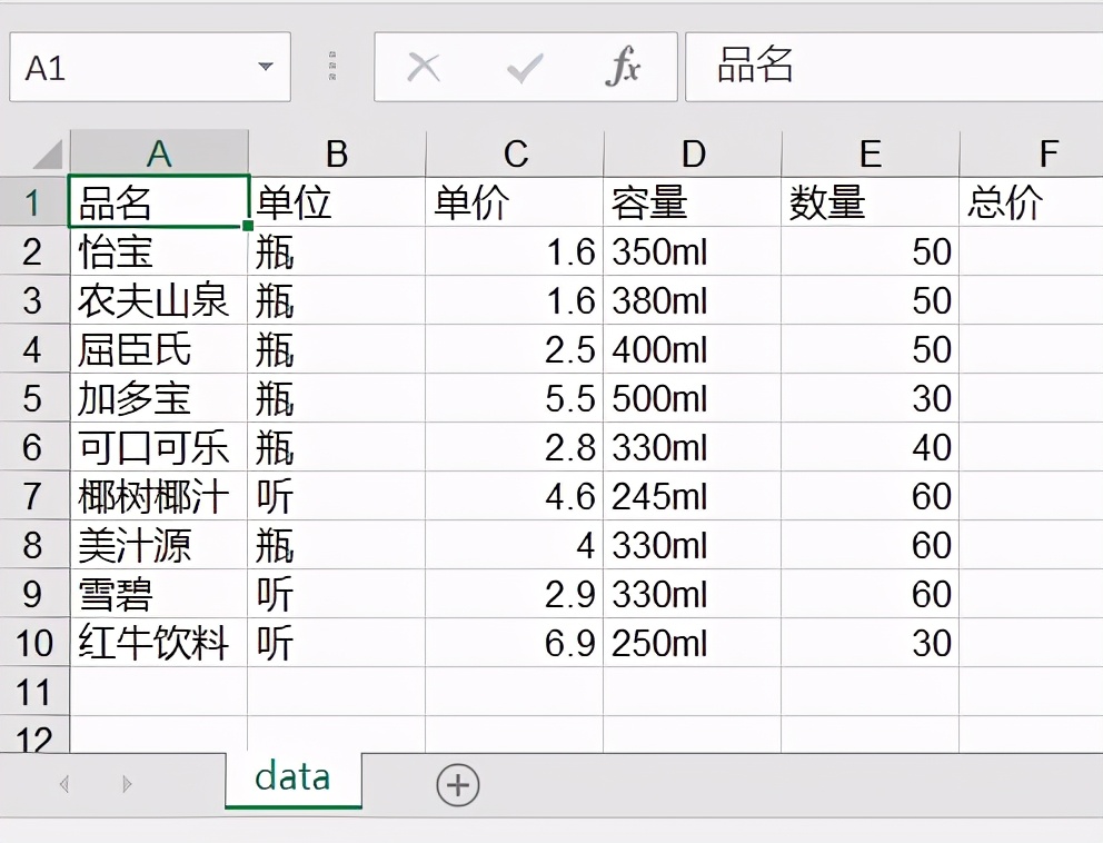 实例06：在工作表中填加数据