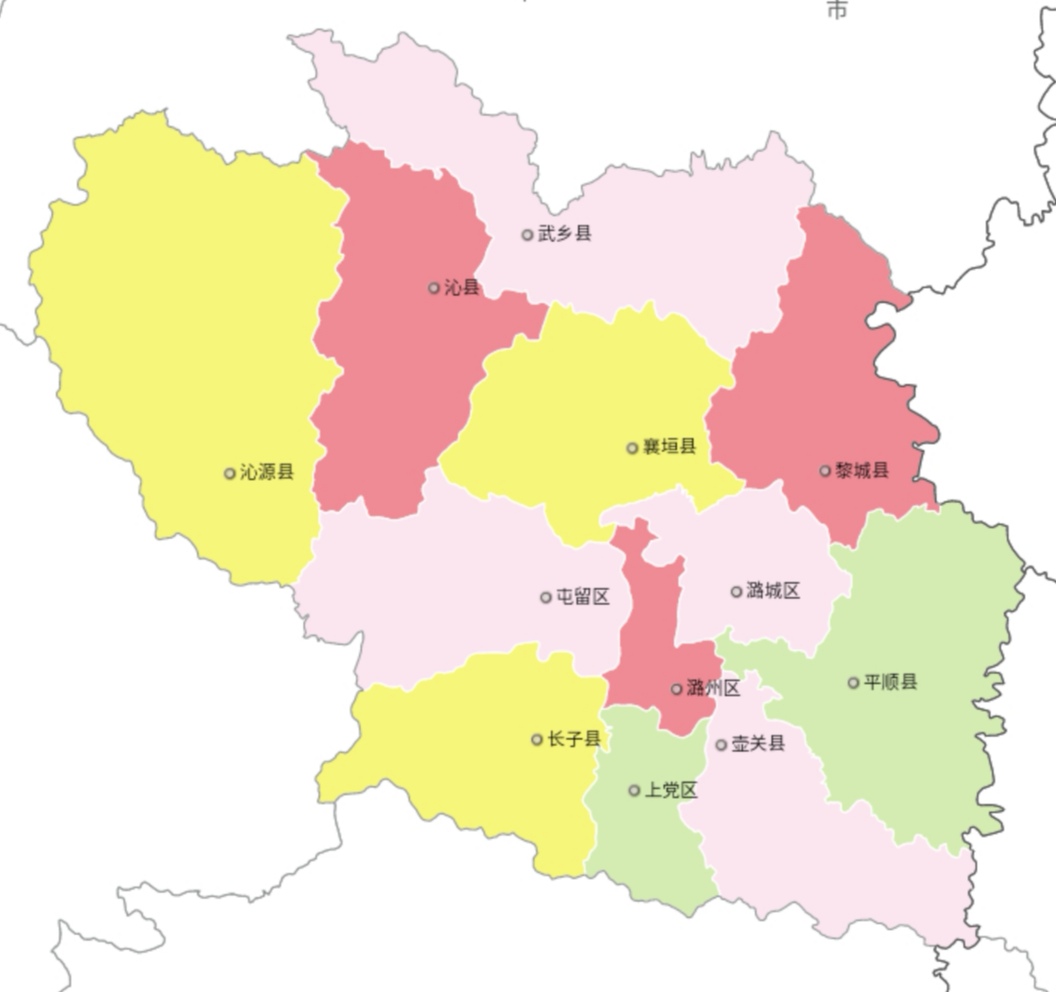 平顺县 黎城县 壶关县长子县 武乡县 沁县 沁源县长治市行政区划图