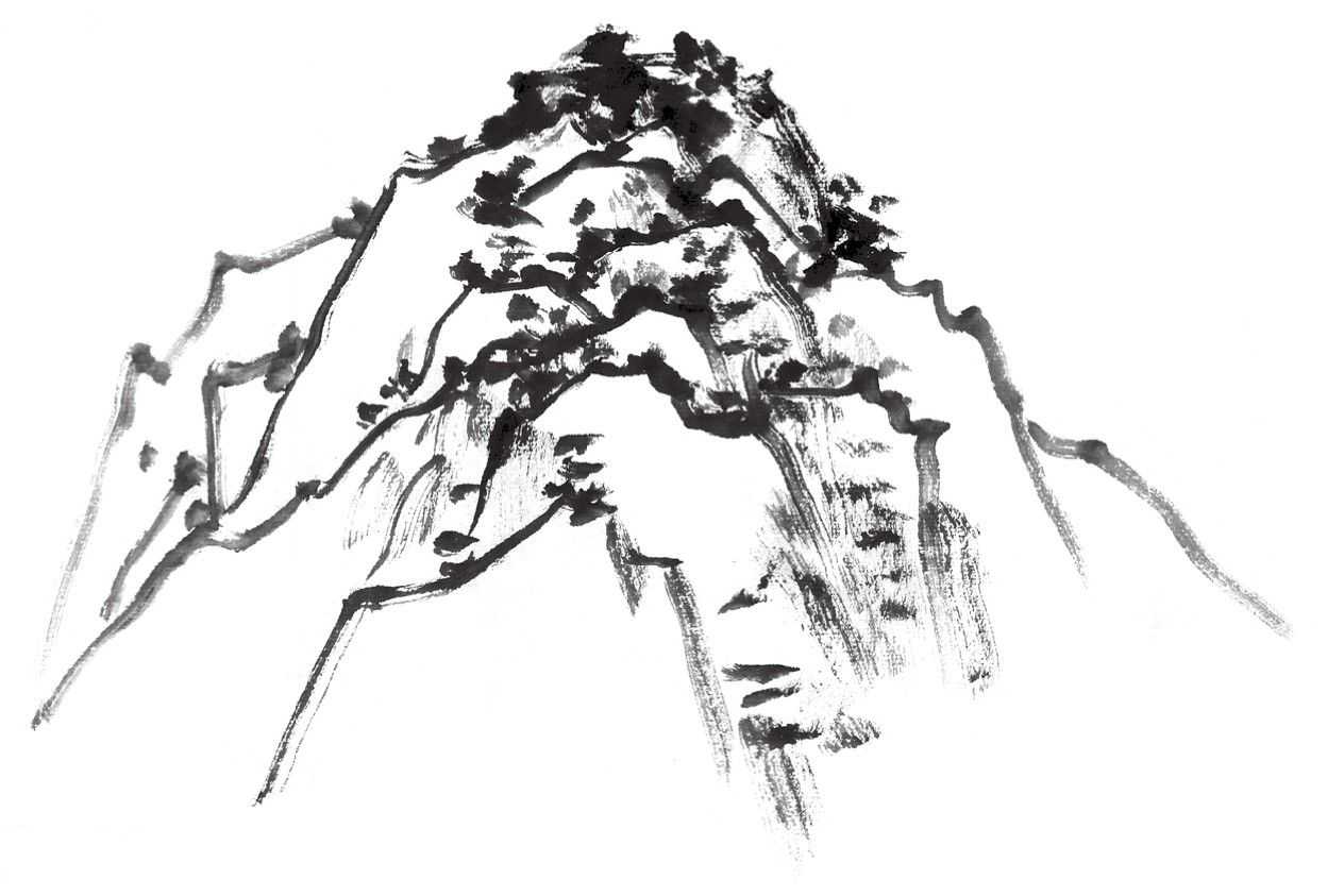 零基础国画教程:分步骤教你3种山的画法,简单易学,快来临摹
