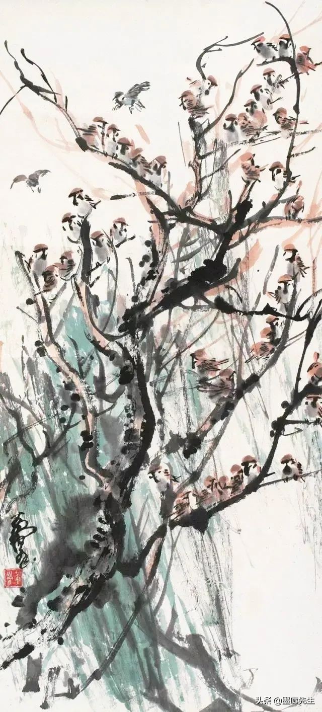 齐白石、徐悲鸿、黄胄三位大师画麻雀各有品味