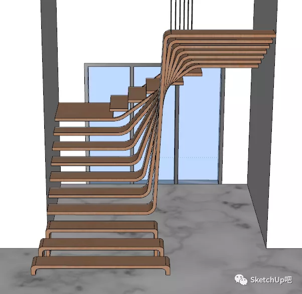 SU建模教程·骚断腿的曲线楼梯