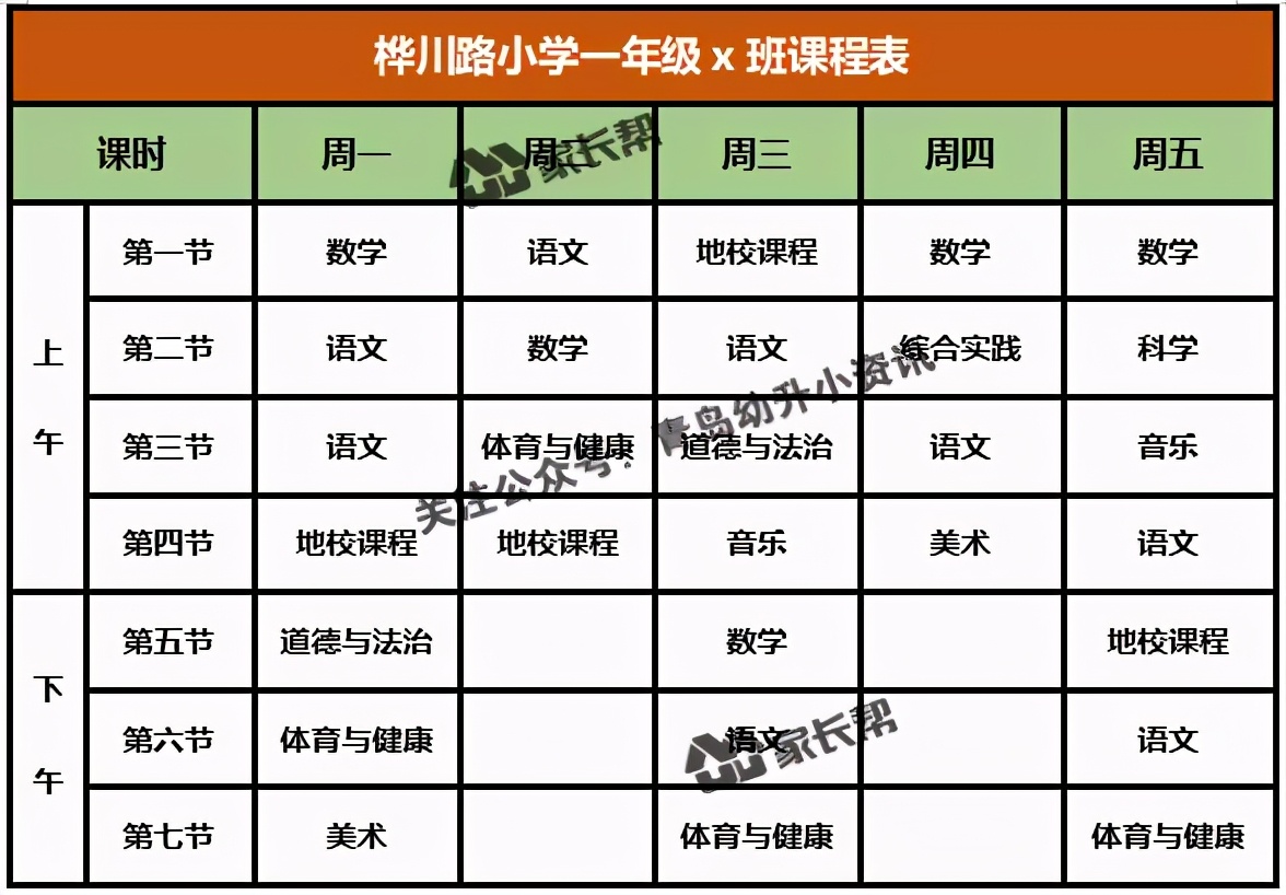 青岛「公办+民办小学」作息时间表及课程表汇总