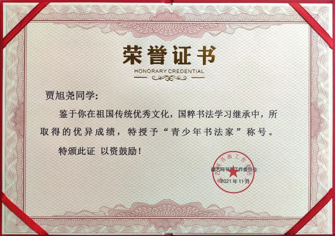 「聚焦中国」青少年书法家贾旭尧