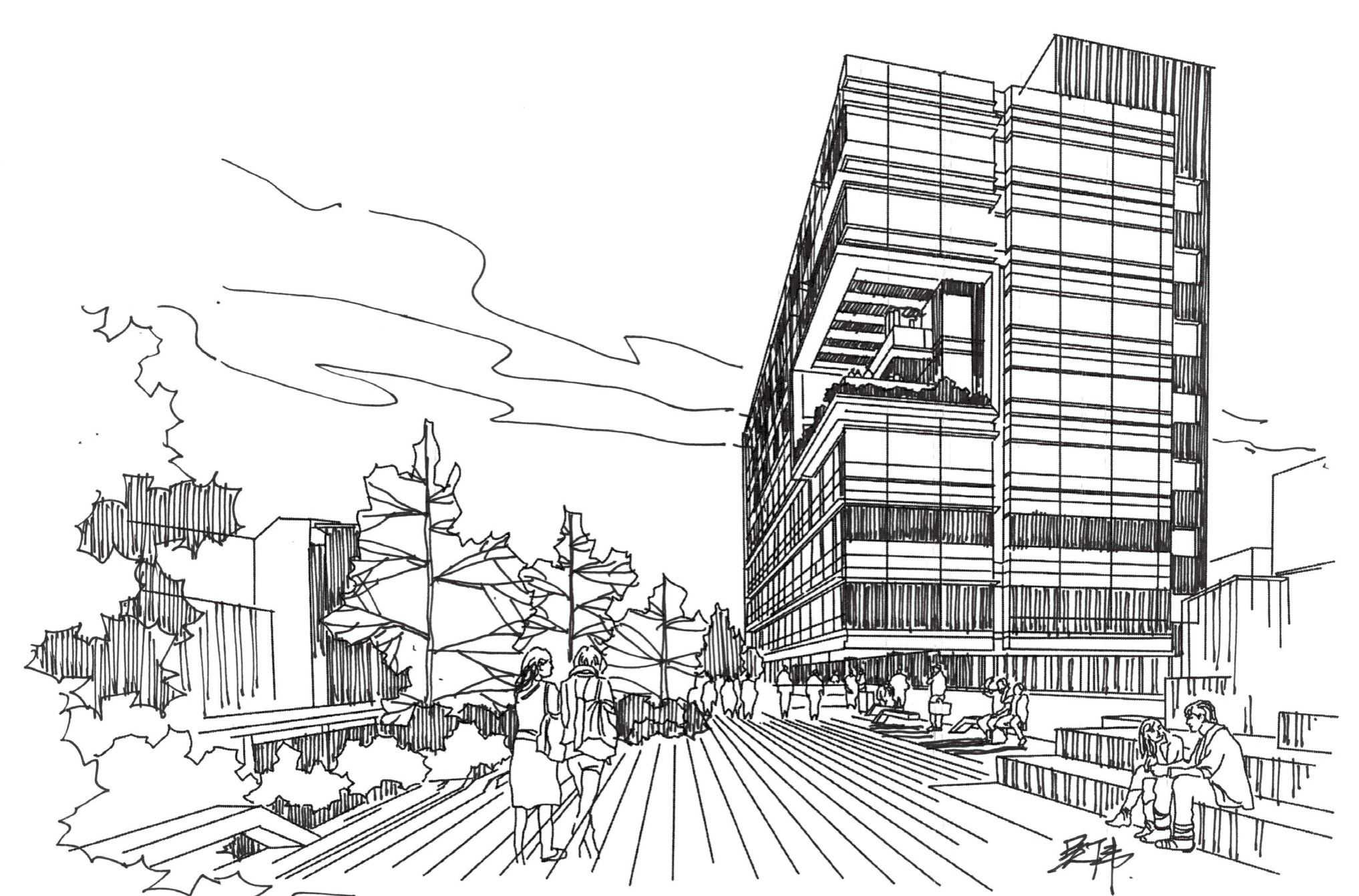 手绘建筑透视:建筑手绘中透视有几种画法?看完画透视很简单