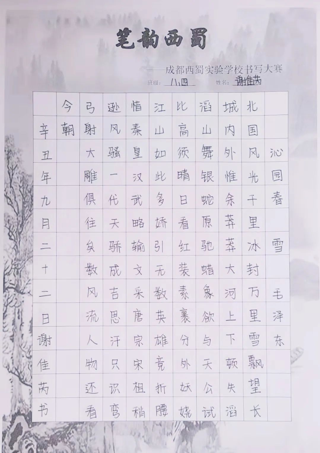 「必发365乐趣网投@比赛课程」规范书写巩习惯 翰墨飘香传经典