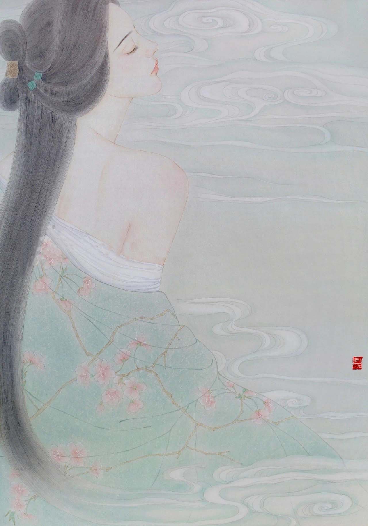 一组唯美的古风美女插画作品（图）