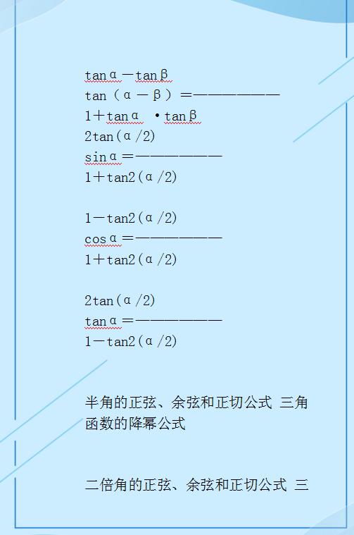 高中数学：（重点+难点）公式表集合！打印贴墙背，3年考试0扣分