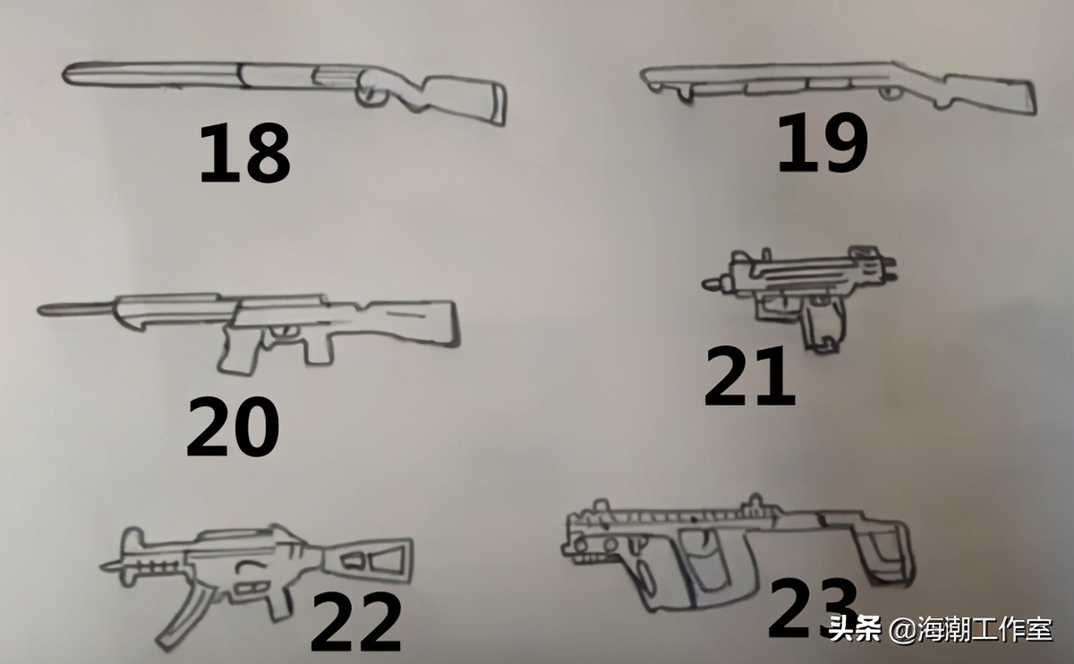 和平精英超级武器怎么画过程(小学生画出31把武器，菜鸟以为是青铜，“吃鸡”老玩家才能看懂)