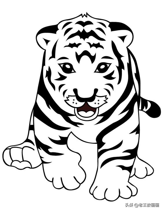 动物园里的老虎怎么画图片