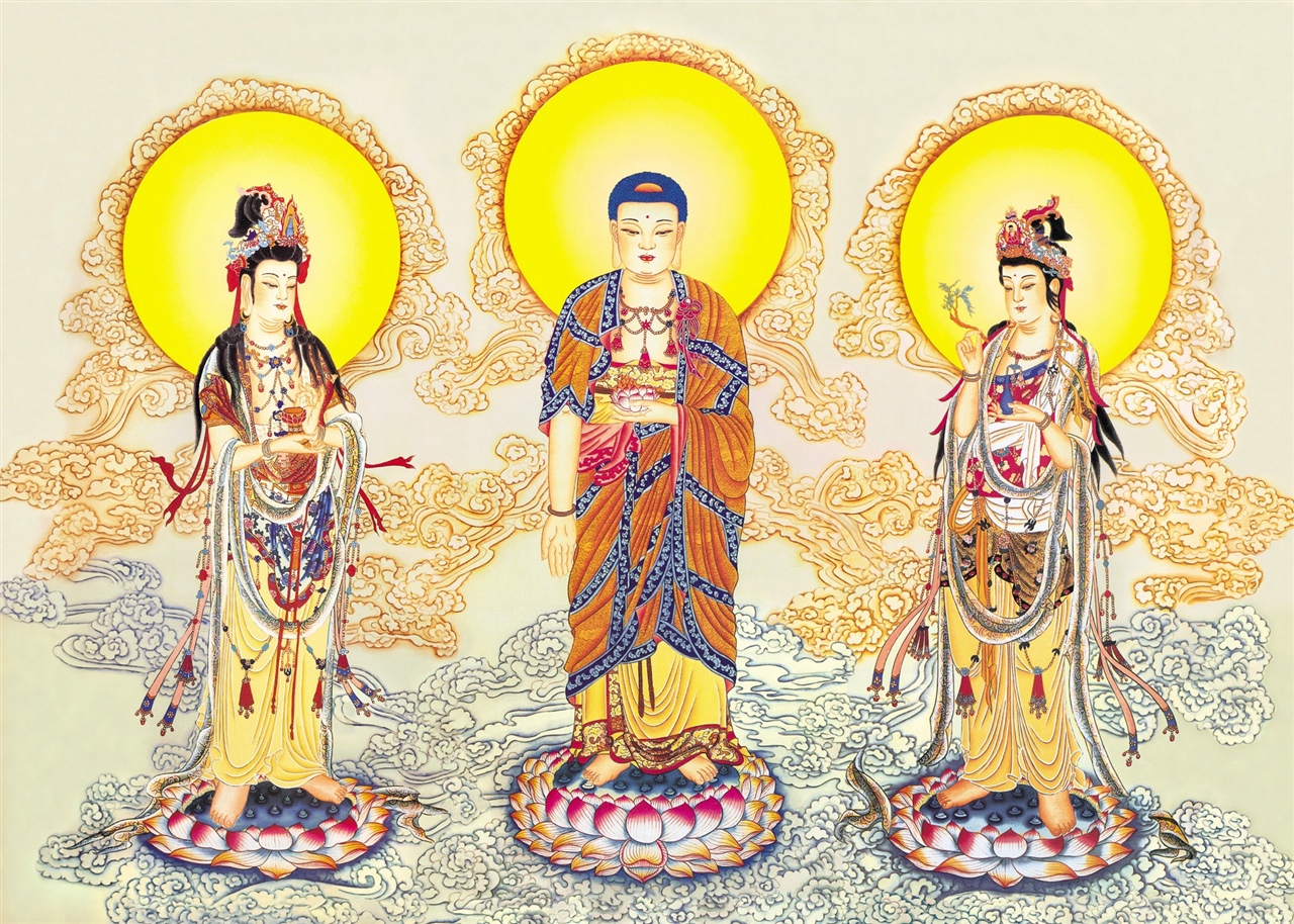 佛教三圣像图片