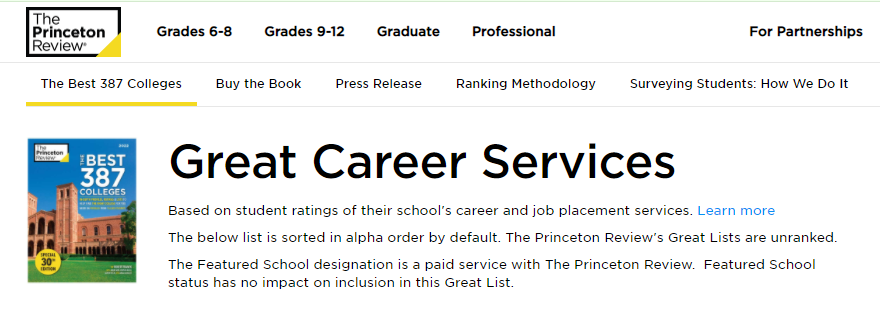 2022《普林斯顿评论》美国最佳大学排名发布