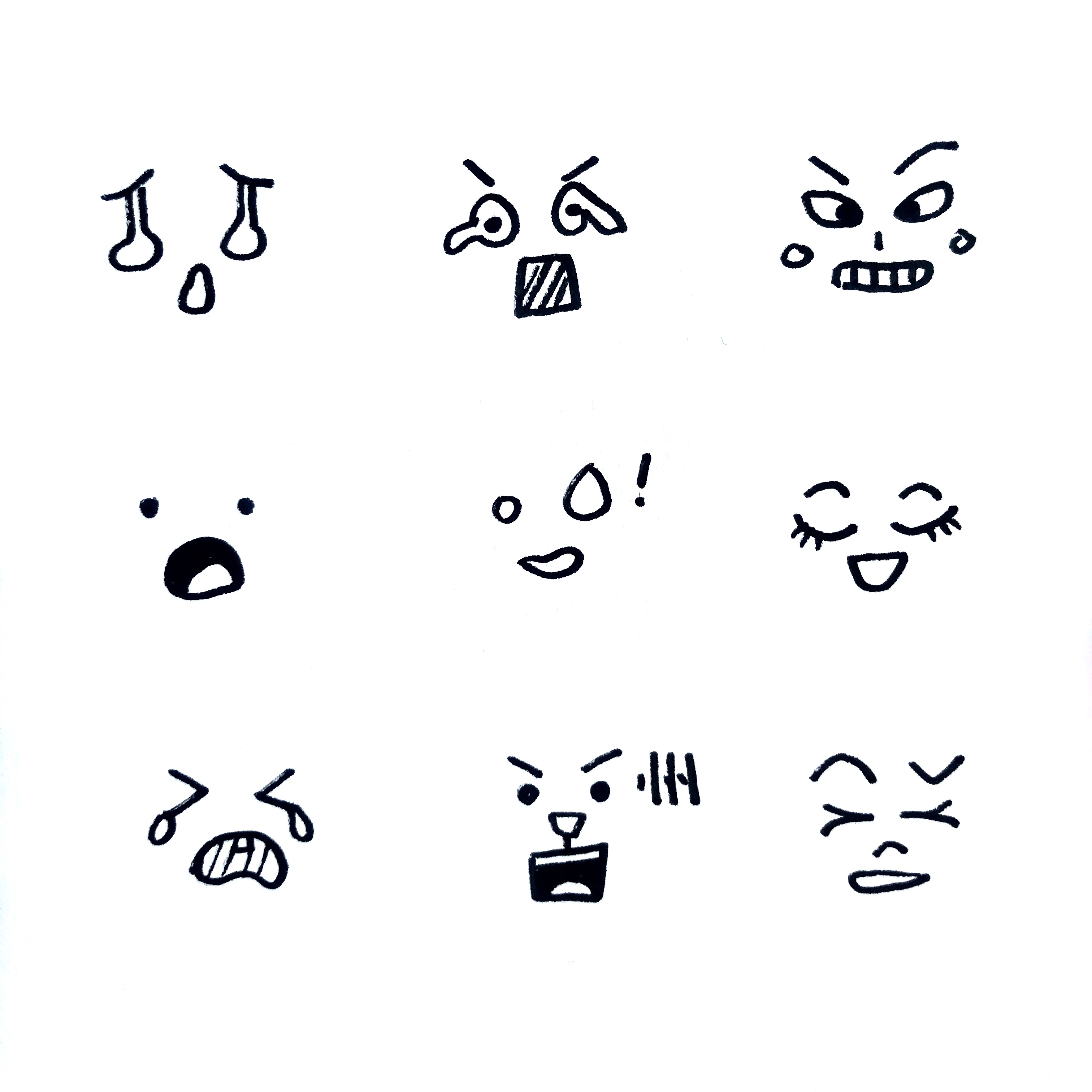 各种可爱表情的54种简笔画法,超级实用的素材!(转发收藏)