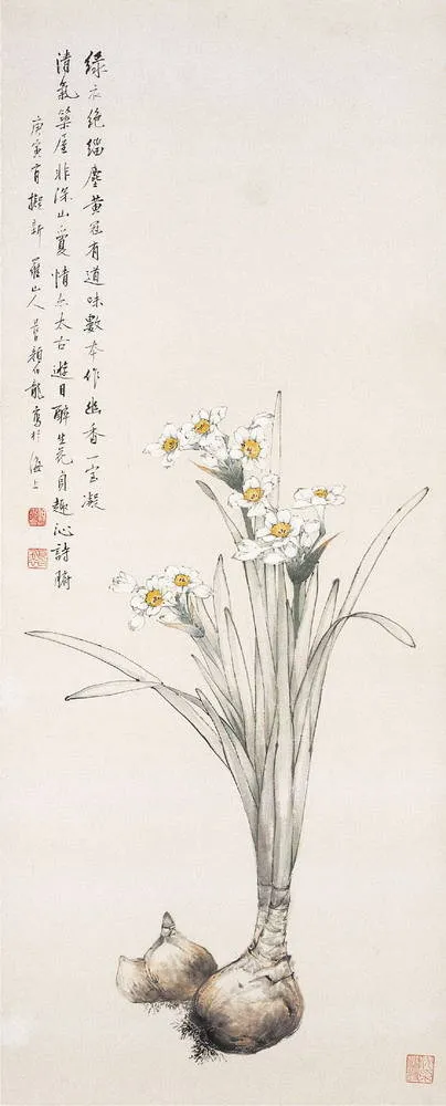 诗如画，画中花，国画水仙，太美啦