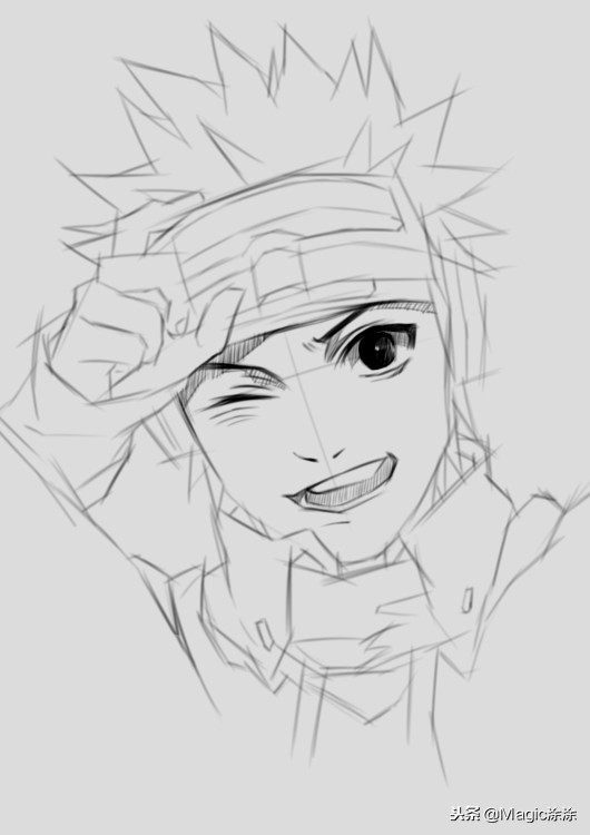 积极乐观的素描风宇智波带土宇智波带土素描