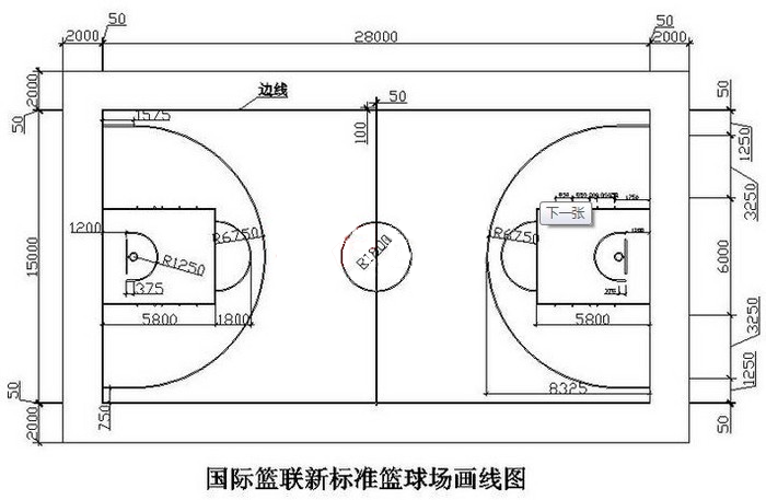 篮球场划线图施工图片