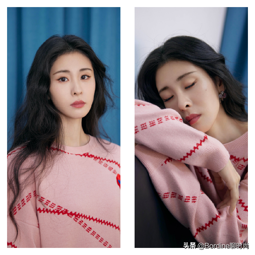 张碧晨的白色过膝长靴搭配了粉色短款连衣裙，时尚清新，更显高级