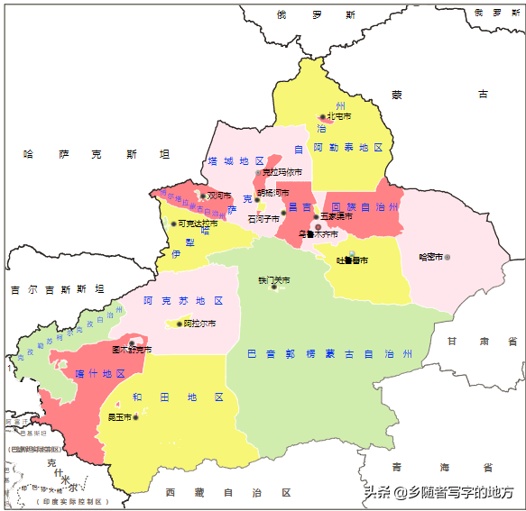 新疆行政区划图（新疆各地区最新最全行政区划图）