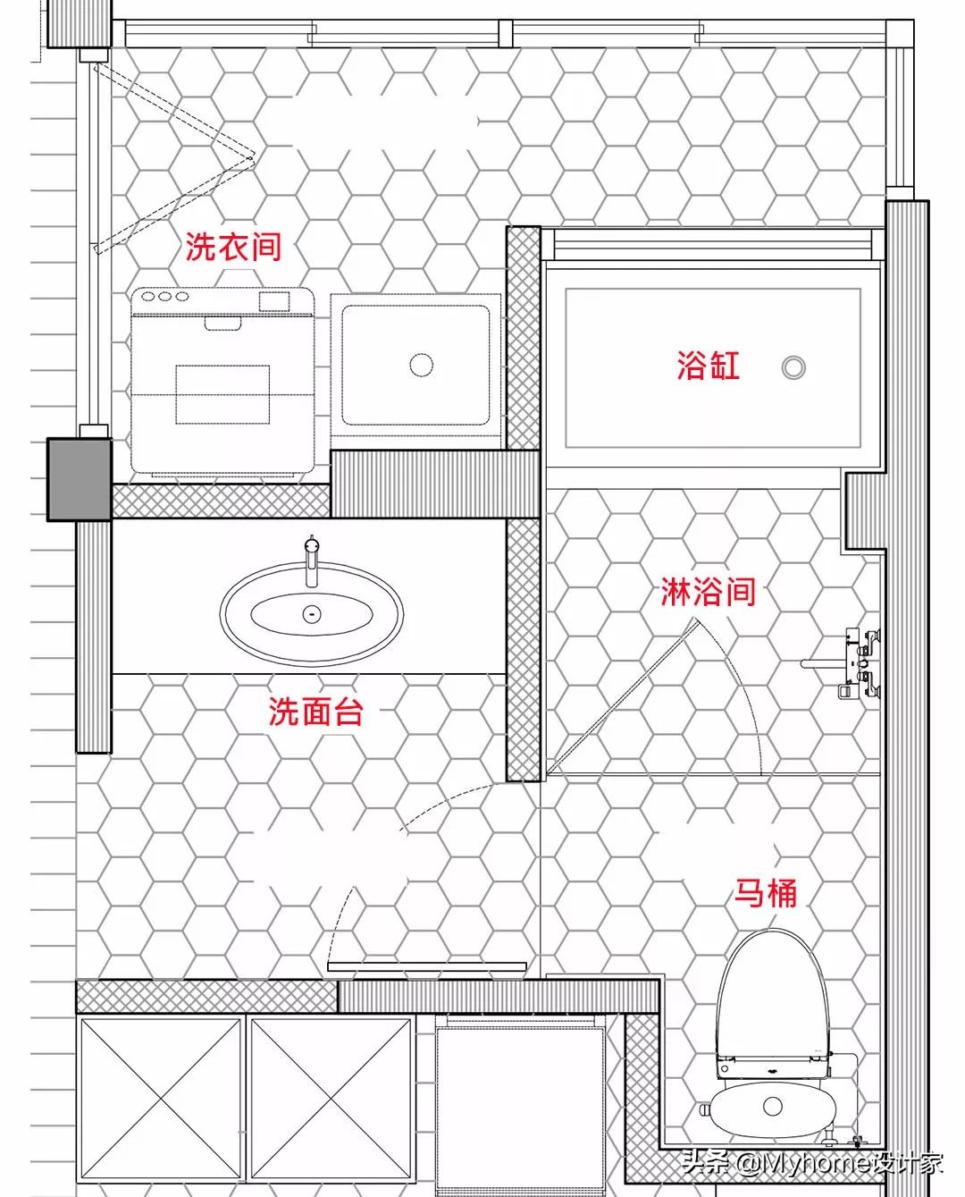 4㎡分离式卫生间的10种布局，二三四分离，好用到哭