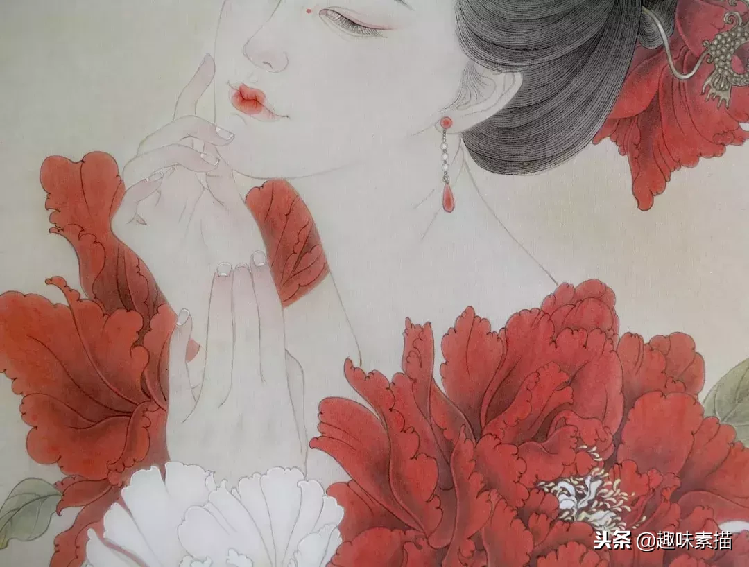 古装美女图片手绘素描(边带娃边自学画画) - 赤虎壹号