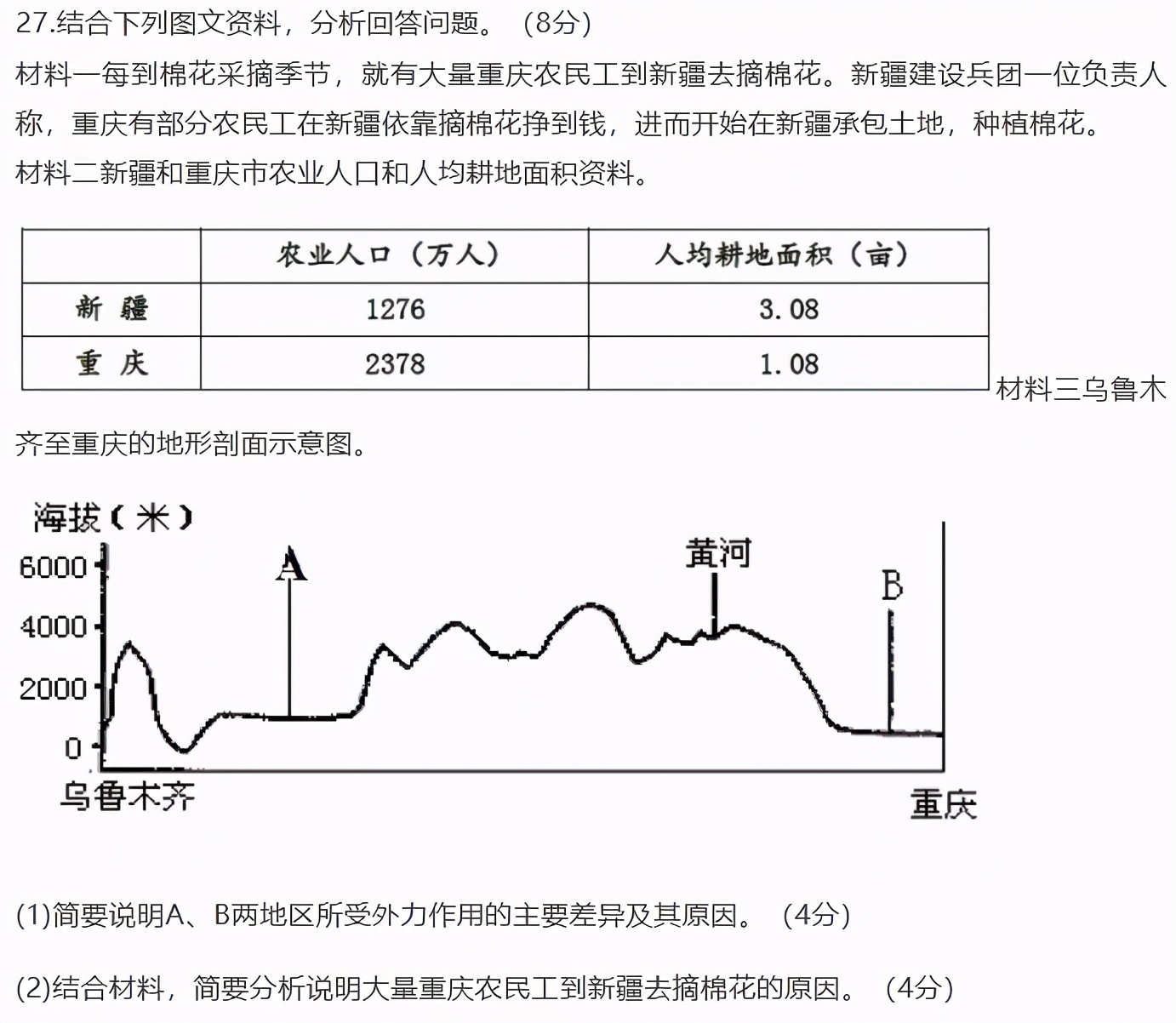今年高考热点：新疆棉花试题汇总
