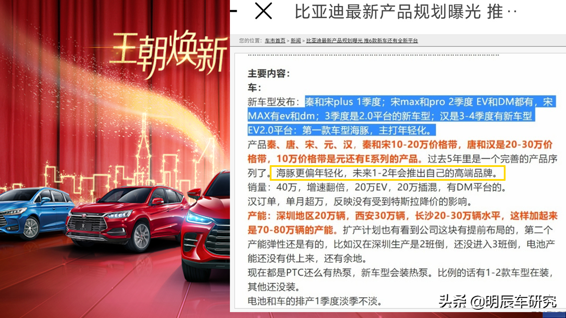 比亚迪“海豚”高端SUV：配DM-i系统，价格或14.5万起