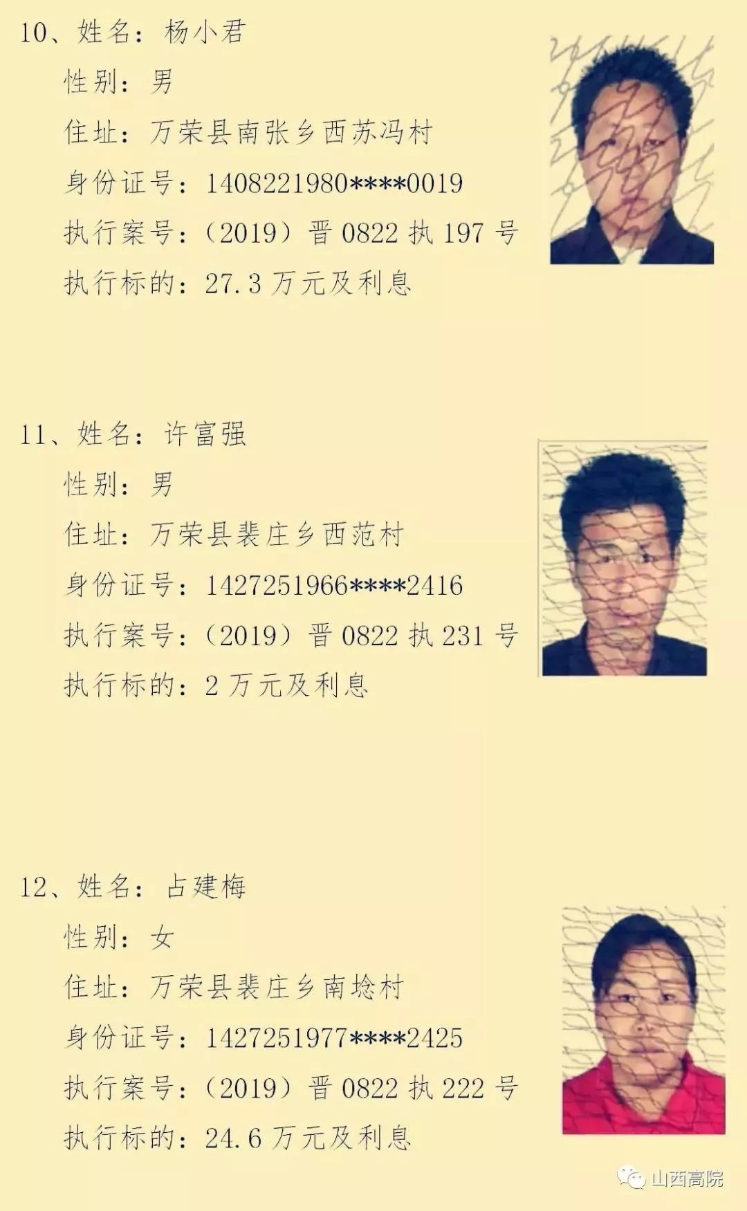 跑了和尚跑不了庙！山西这63个人！姓名、照片、身份证号、住址全曝光！
