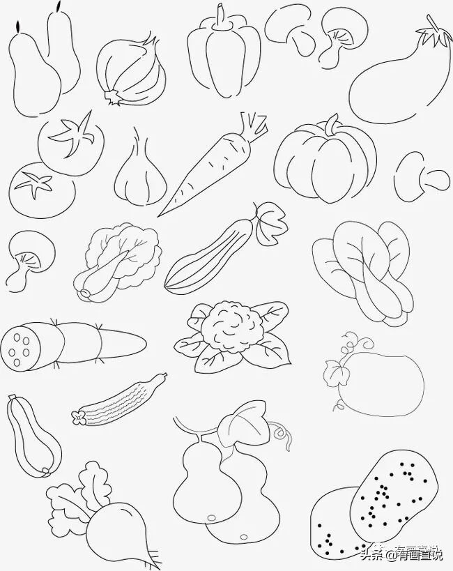 儿童画简笔画临摹素材52张：水果系列画法，收藏备用，在家学画画