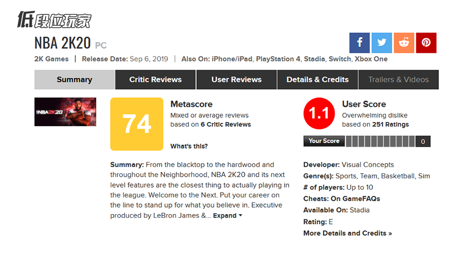 nba2k14为什么没法玩(只说缺点！《NBA 2K20》为什么会被玩家们无情差评)