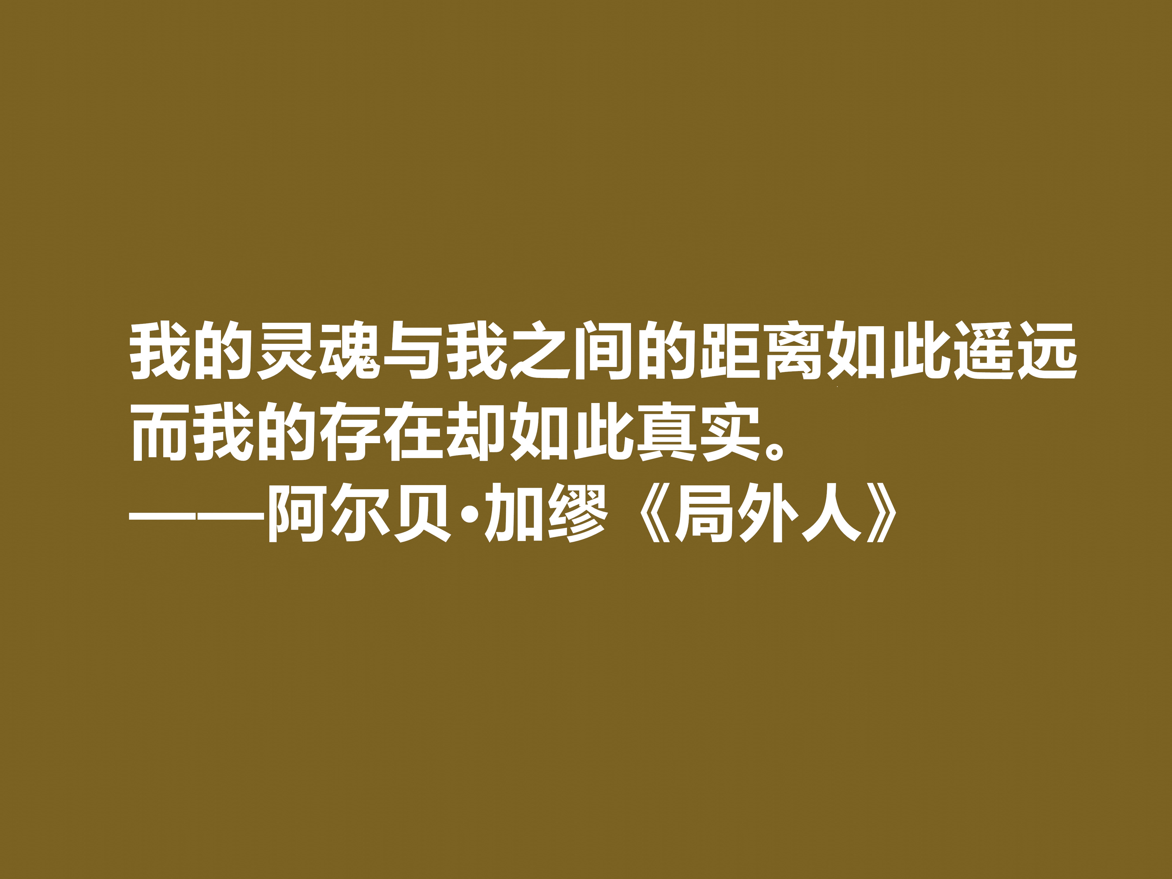 加缪最伟大的作品《局外人》中的十句格言，包含着深刻的人生哲学观。