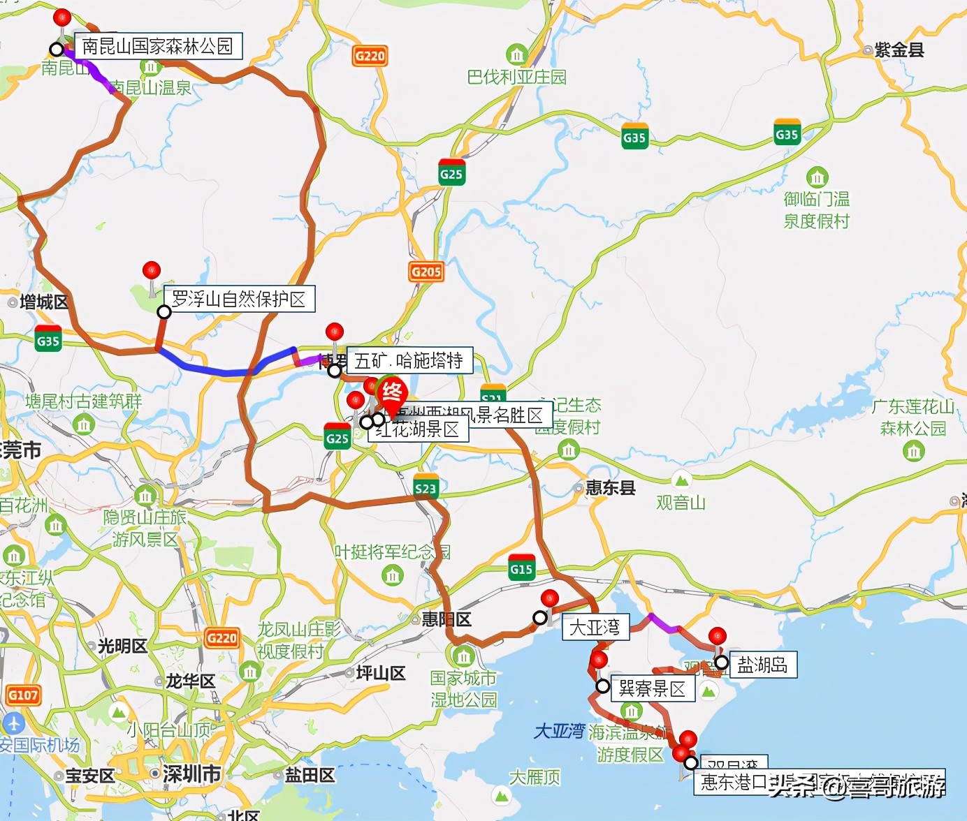 广东惠州十大景点有哪些？自驾游玩如何安排行程路线？