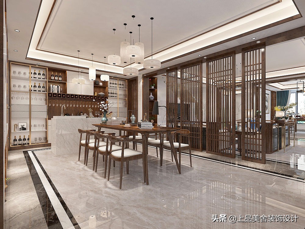 济南夫妇晒540㎡豪宅，将流行新中式融入轻奢调，进门就被惊艳到