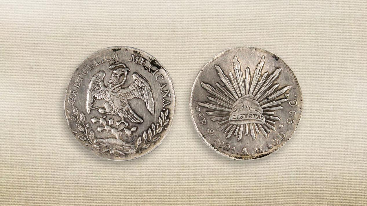 墨西哥鹰叼蛇铜币20元图片