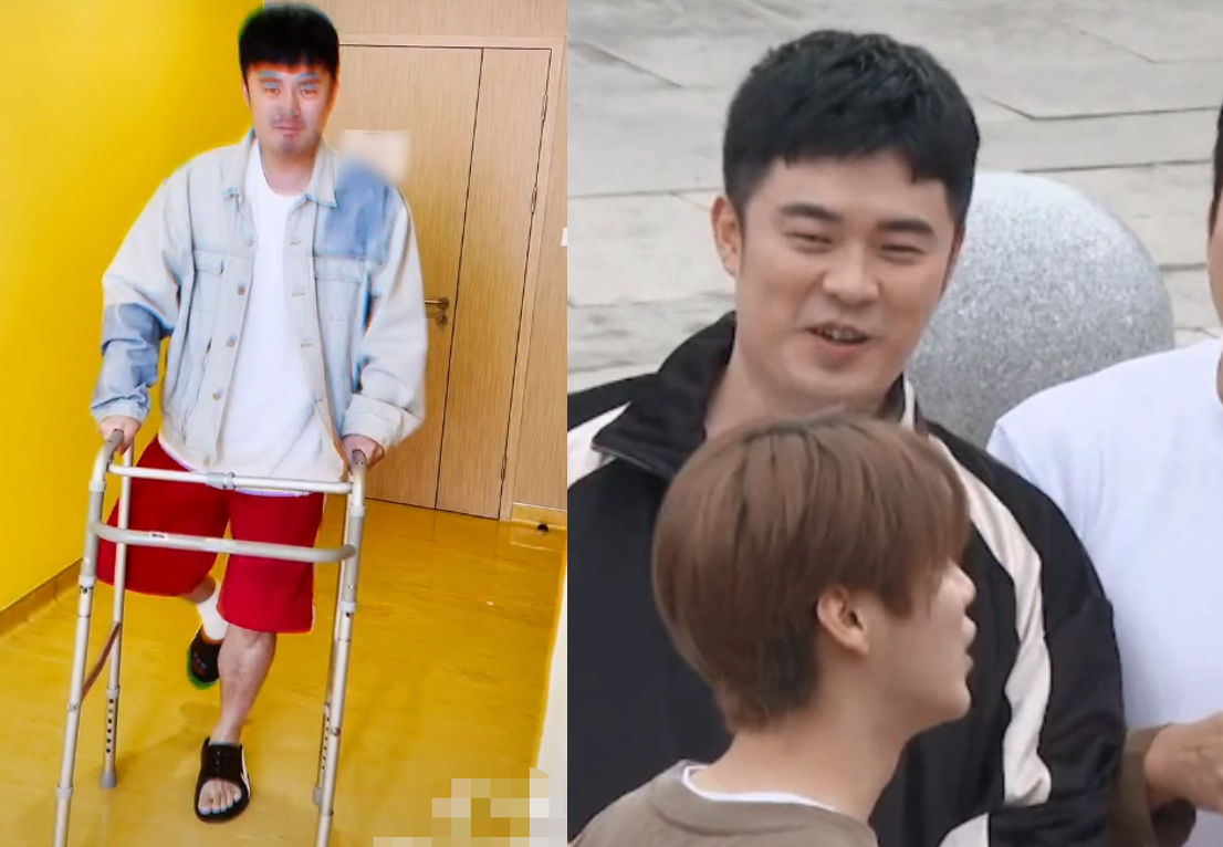 35岁陈赫手术后顺利出院!单腿蹦跳显滑稽,胡子拉碴脸消瘦不少