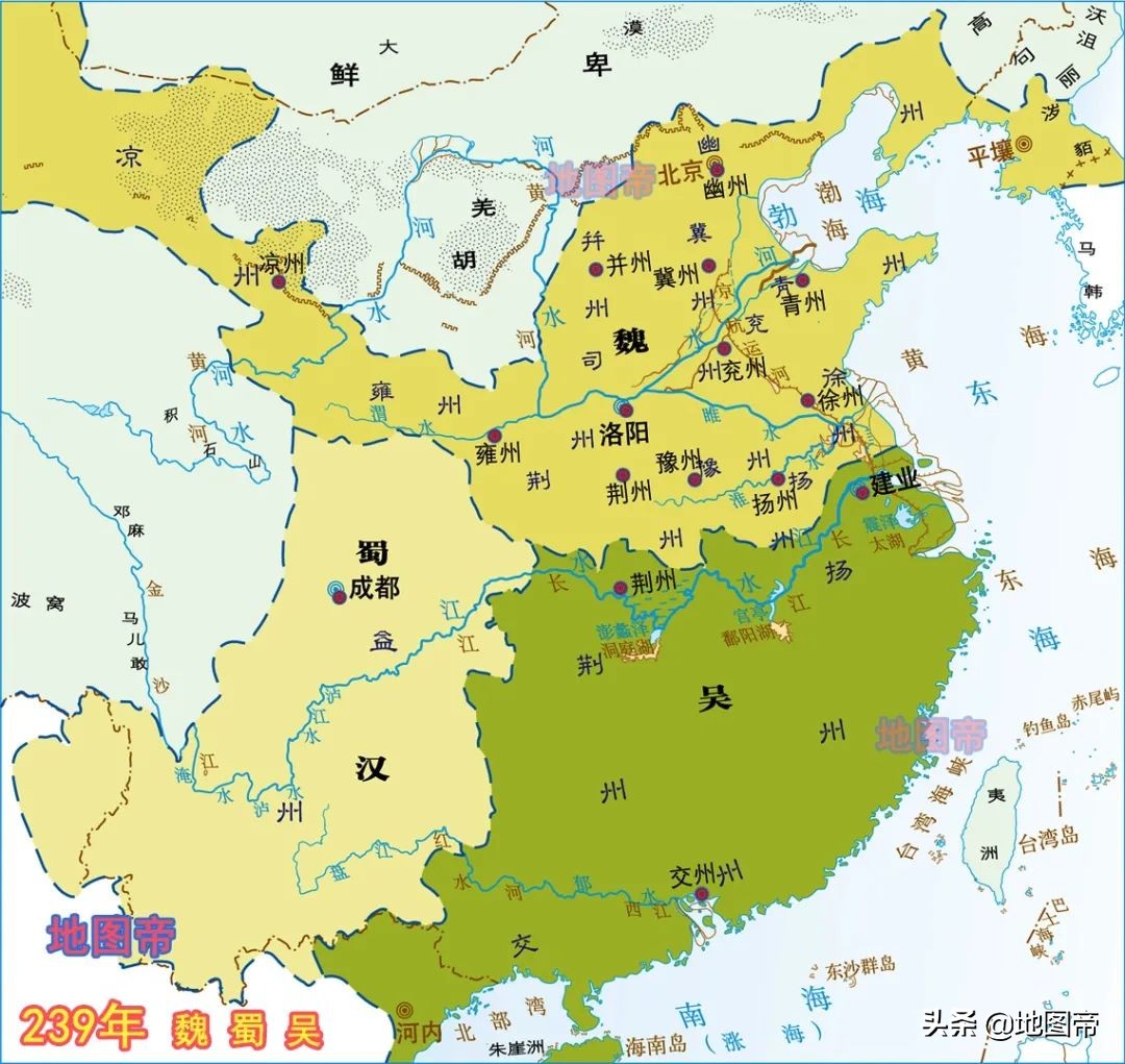 三国鼎立局面形成的时间（15幅地图上的三国）