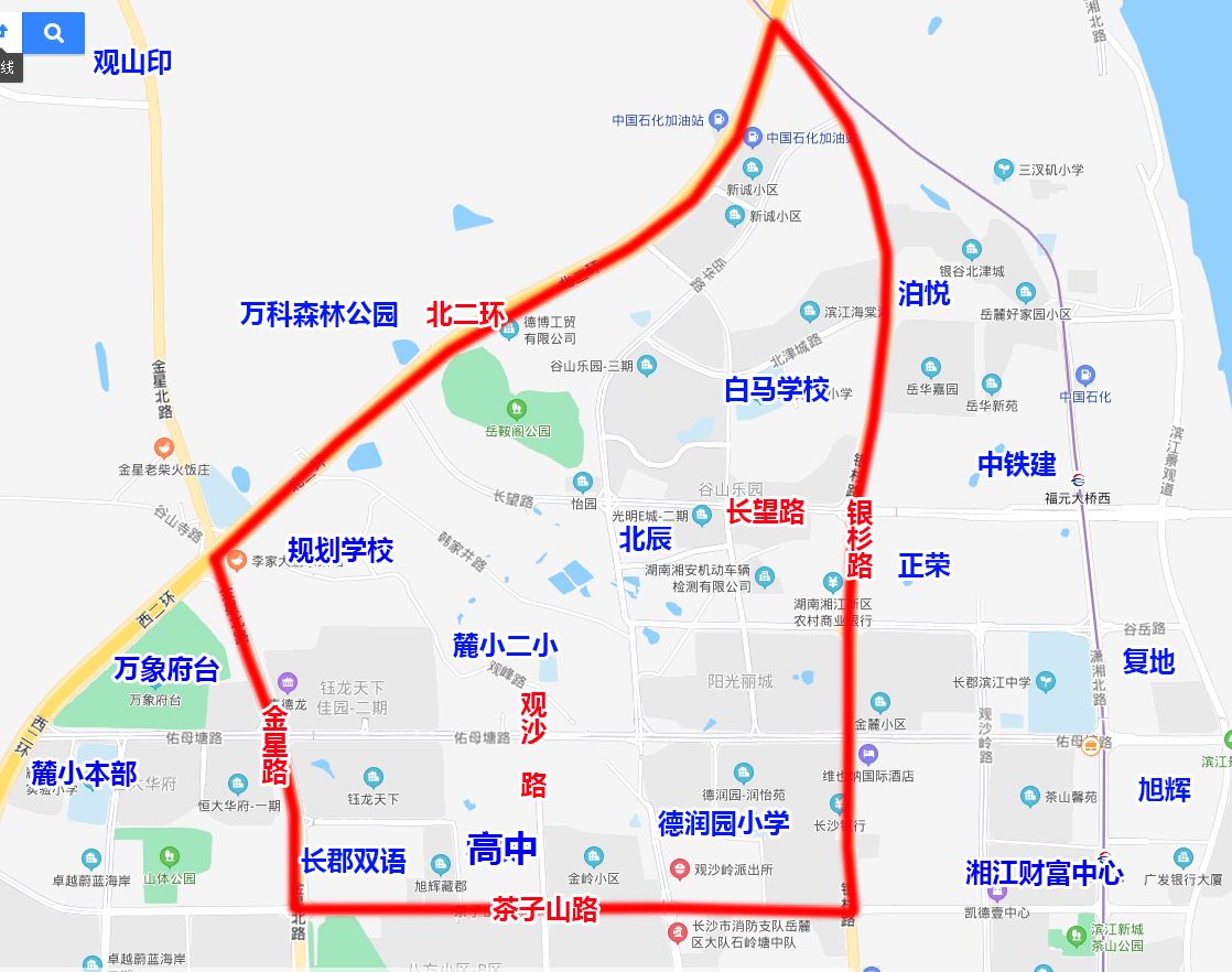 谷山中学(规划名)建成后由长郡双语实验中学托管,暂命名为长郡双语谷