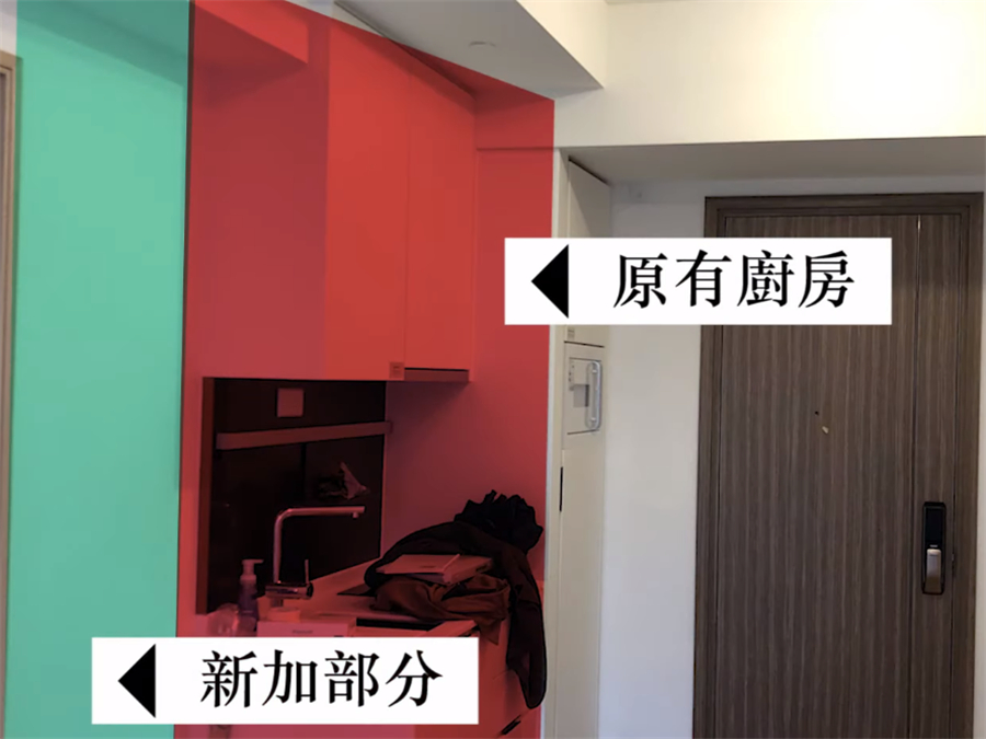 香港夫妻简装31㎡蜗居，“鸳鸯色”墙面烘托北欧风，小户型也精致