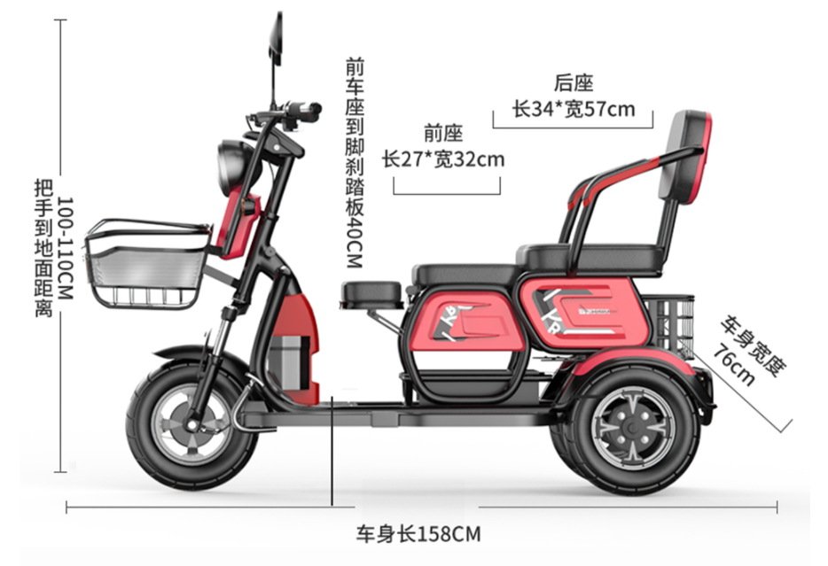 作为一辆可以承载多人的高端电动三轮车,奥刻ak在动力与驾乘舒适度