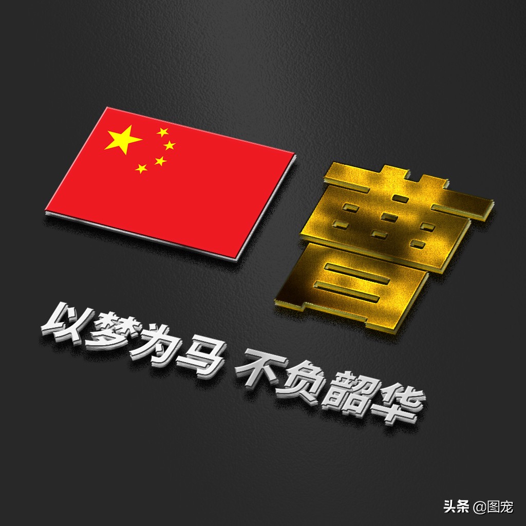 姓氏头像：爱国励志正能量微信头像，金色年华，以梦为马不负韶华