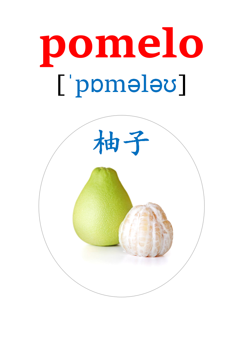 英语卡片来了!20多种水果的英语单词!apple,orange,pear