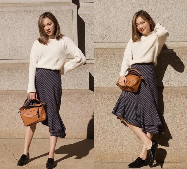 “毛衣+半身裙”，才是2021秋冬最时髦气质的打开方式