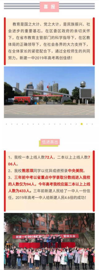 2019年南昌各重点高中高考喜报汇总