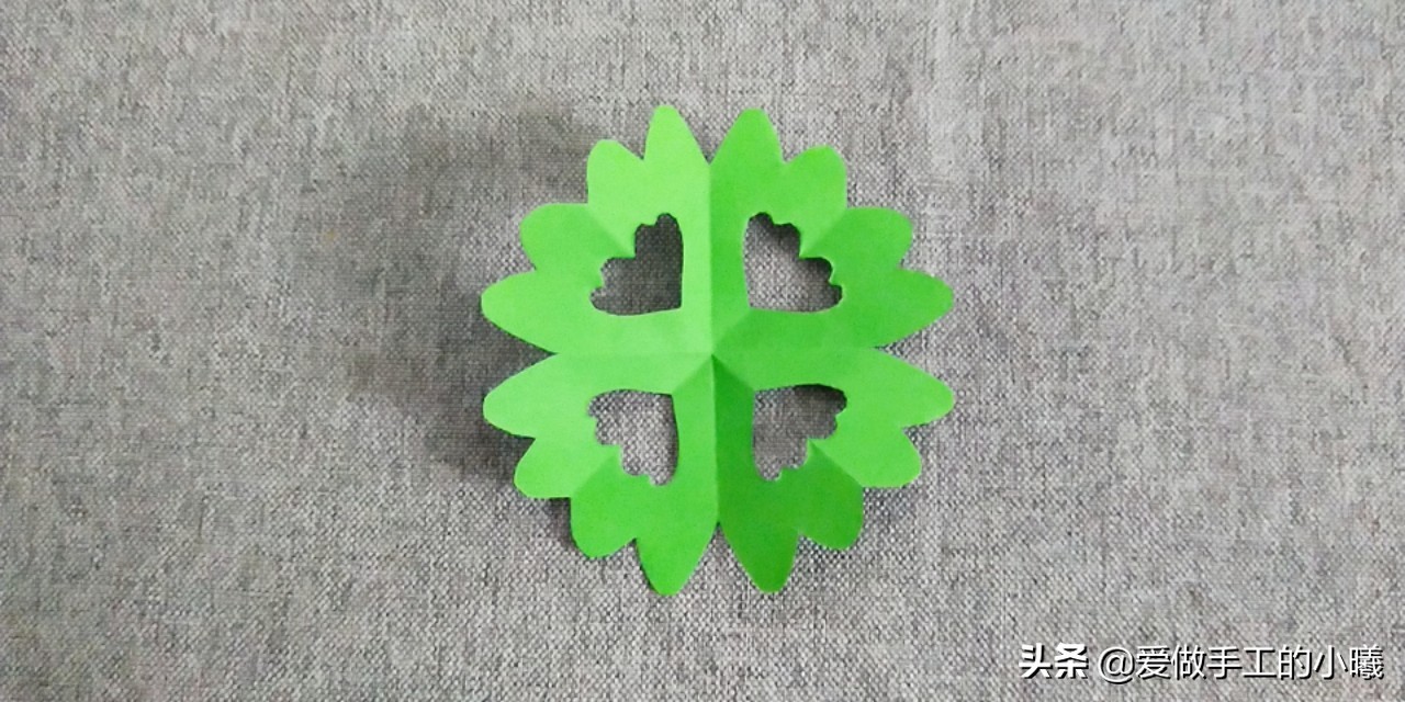 儿童趣味手工，四叶草剪纸图解教程，简单易学