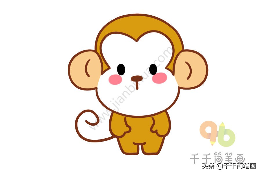 10种可爱的小猴子简笔画合集,分分钟被萌翻,一看就会画