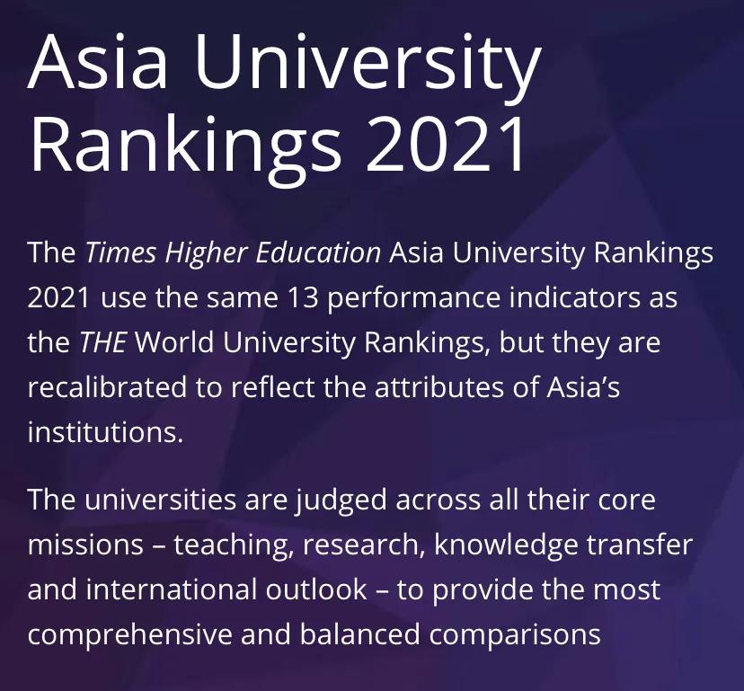 2021年亚洲大学排名，中国排第几？