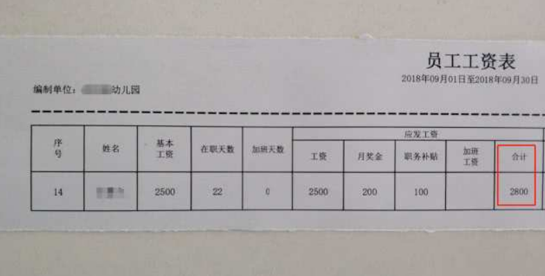 主管工资单图片图片